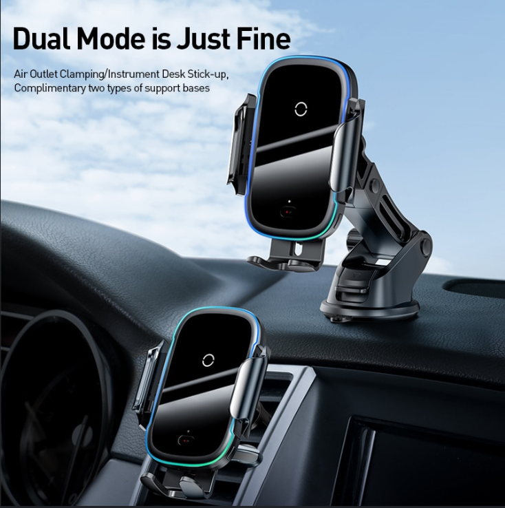 UK 15W Fast Wireless Charger Car Phone Holder Infrared Sensor Air Vent Mount